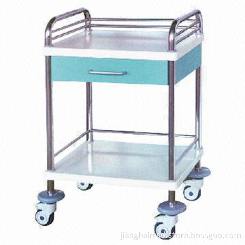 Clinical trolley, article marble table-board, EPC steel,1 drawer, CE/ISO 9001/13485 certified